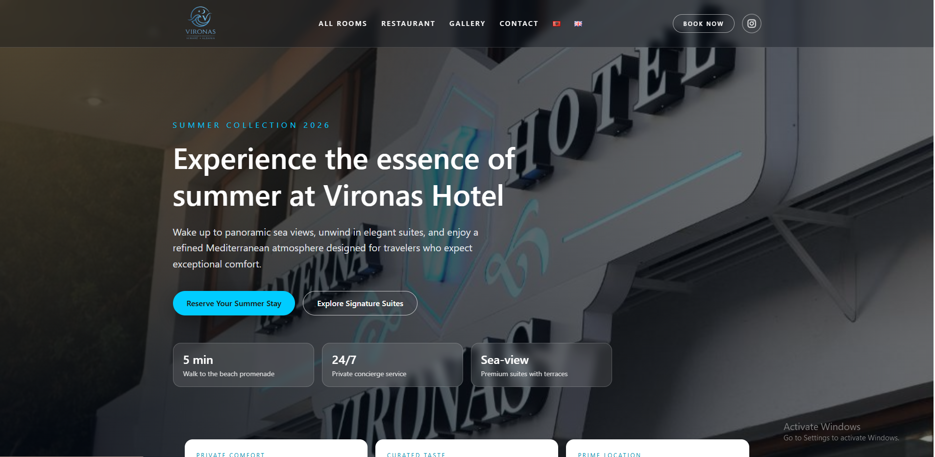 Vironas Hotel desktop preview